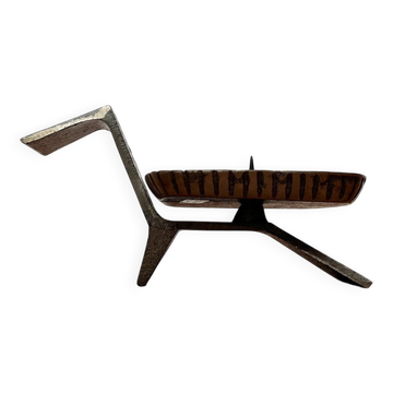 Bougeoir brutaliste japonais en bronze du milieu du siècle pour Beva, années 1960