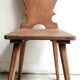 Series of 4 Brutalist chairs in solid oak - Savoyard Popular Art - Vintage from the 60s