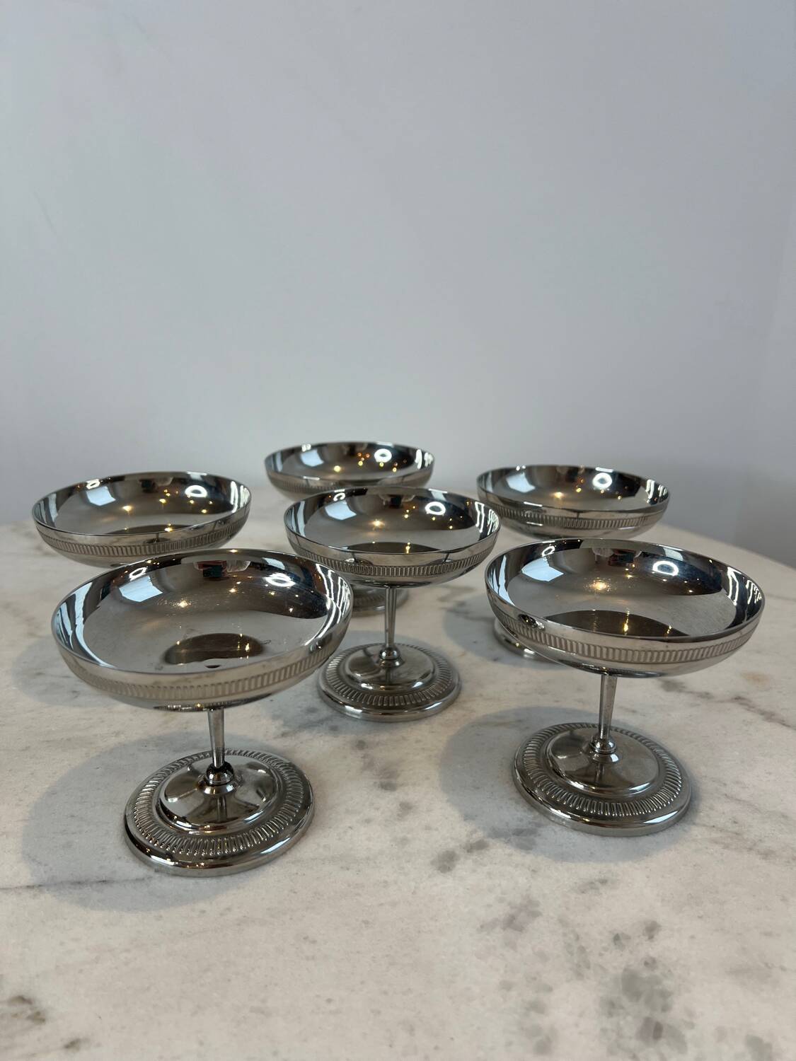 6 coupes à glace en inox