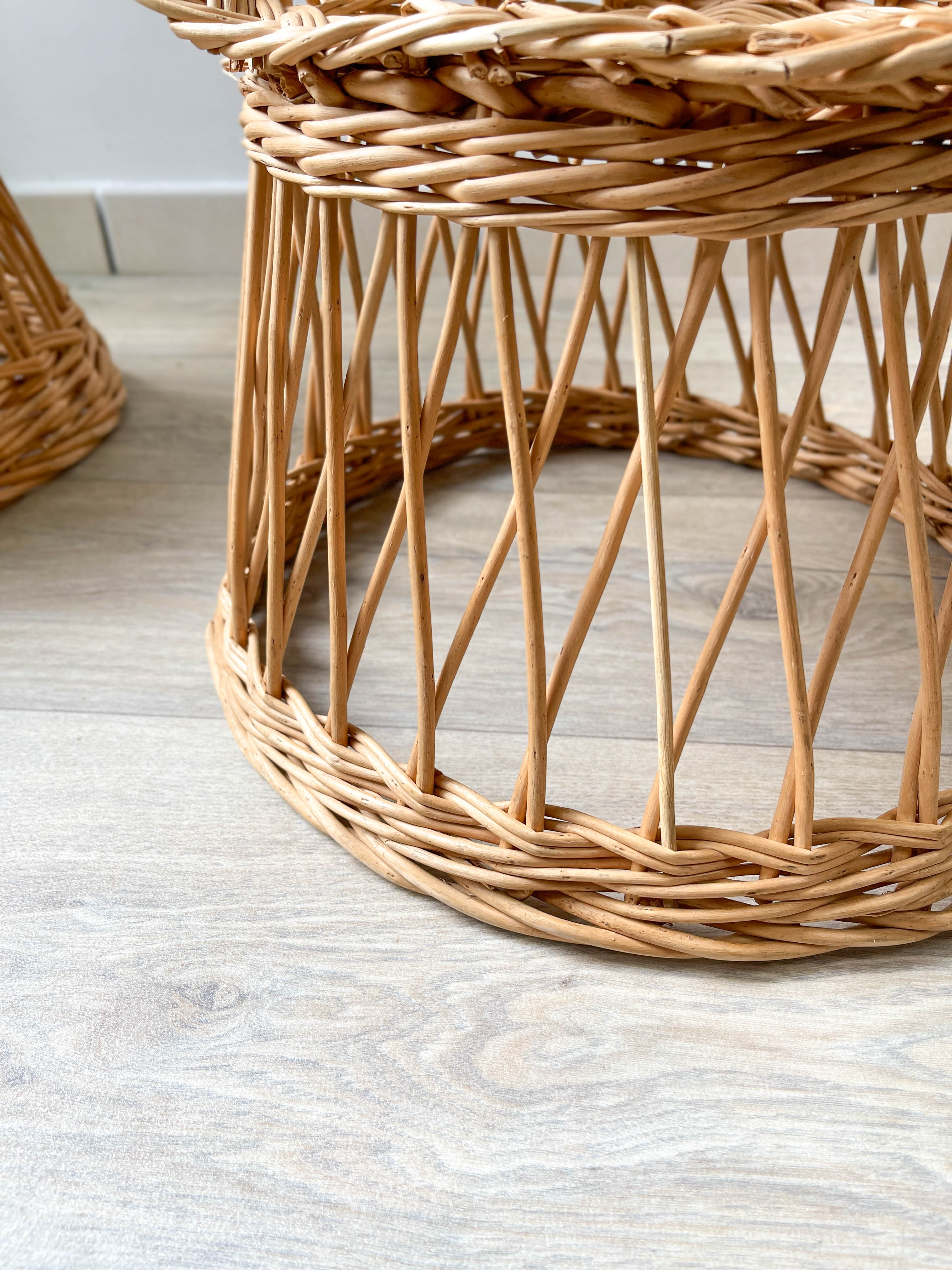 Pair of vintage rattan children's armchairs