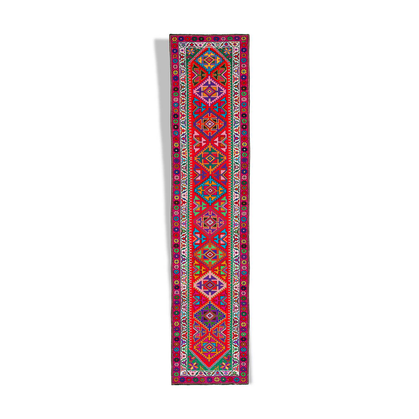 Handmade Decorative Oriental Red Runner Carpet 82 cm x 370 cm