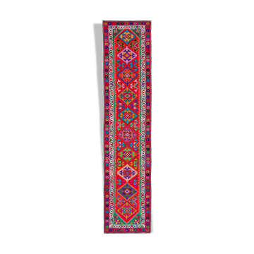 Tapis décoratif oriental red runner fait à la main 82 cm x 370 cm