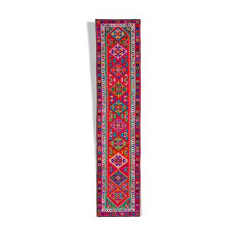 Tapis décoratif oriental red runner fait à la main 82 cm x 370 cm