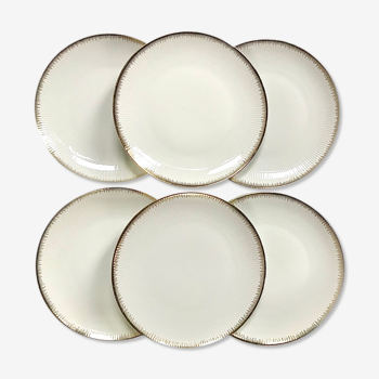 Lot de 6 assiettes plates en porcelaine