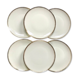 Lot of 6 flat porcelain plates
