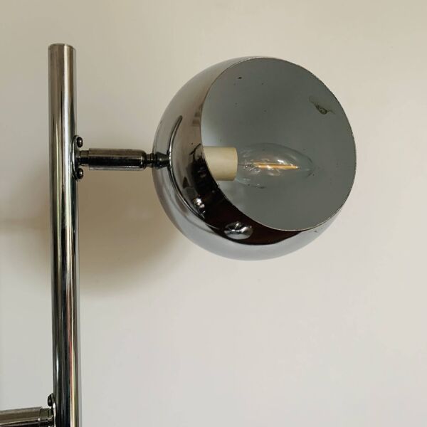 Lampe Eyeball chromée 2 feux - pied tulipe
