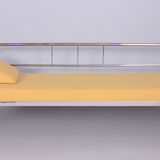 Canapé tubulaire en cuir jaune Bauhaus entièrement restauré, Robert Slezák, années 1930