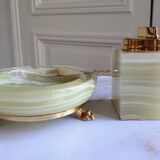 1960-70 onyx ashtray and table lighter set