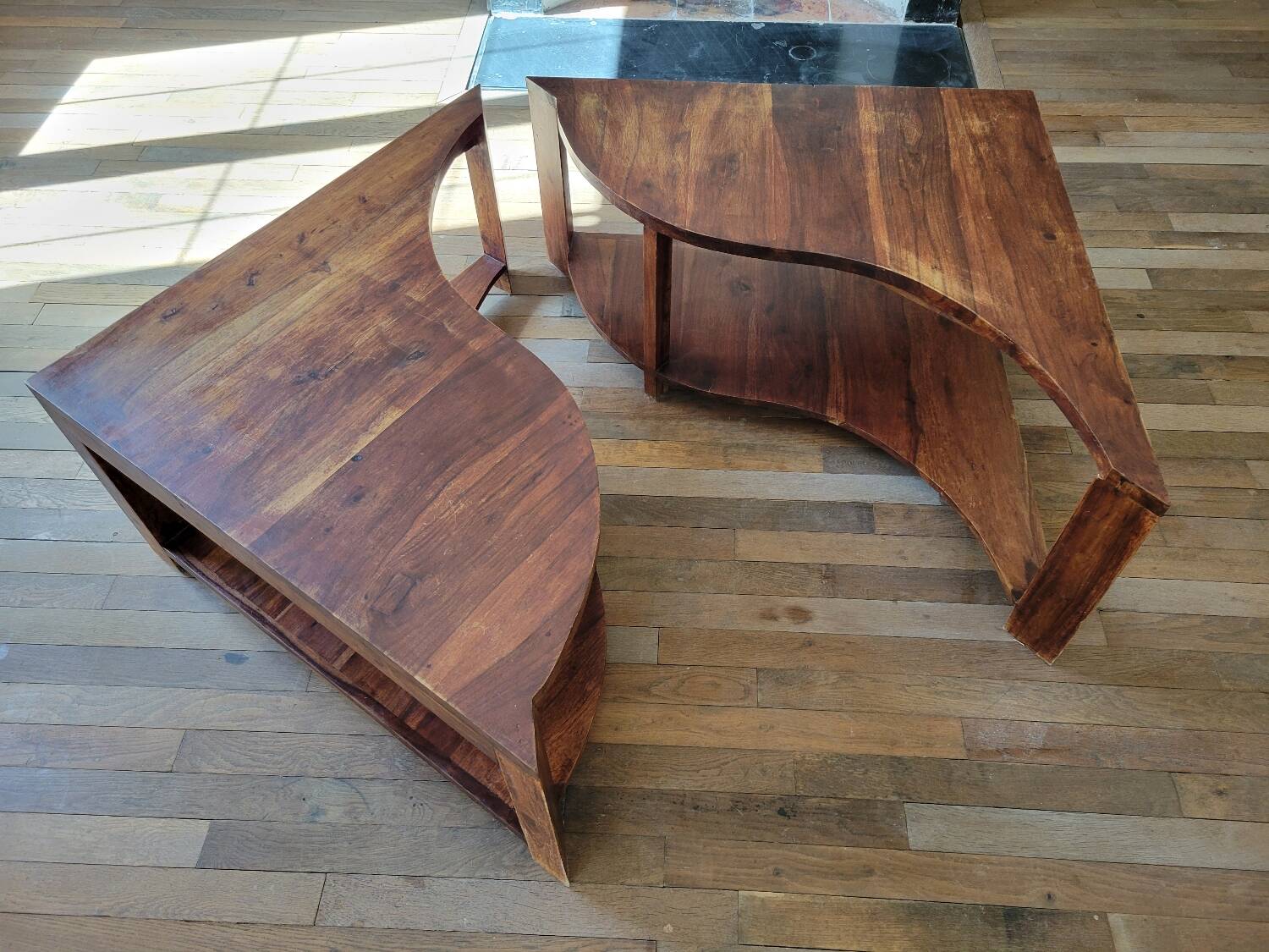 Table basse en 2 parties, vers 1970