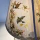 Vintage lamp, Tillier parakeets and sparrows lampshade