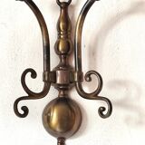 Bronze wall light with 2 lights and 2 granite glass tulips