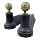 Chenets neoclassical cast iron and brass