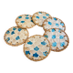 Mid Century Modern Vintage Set of 6 Rattan Coasters with a Pearl Finish