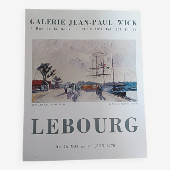Original poster for the Albert Lebourg exhibition, Port de la Rochelle