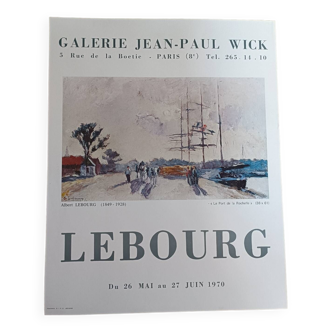 Affiche originale exposition Albert Lebourg, Port de la Rochelle