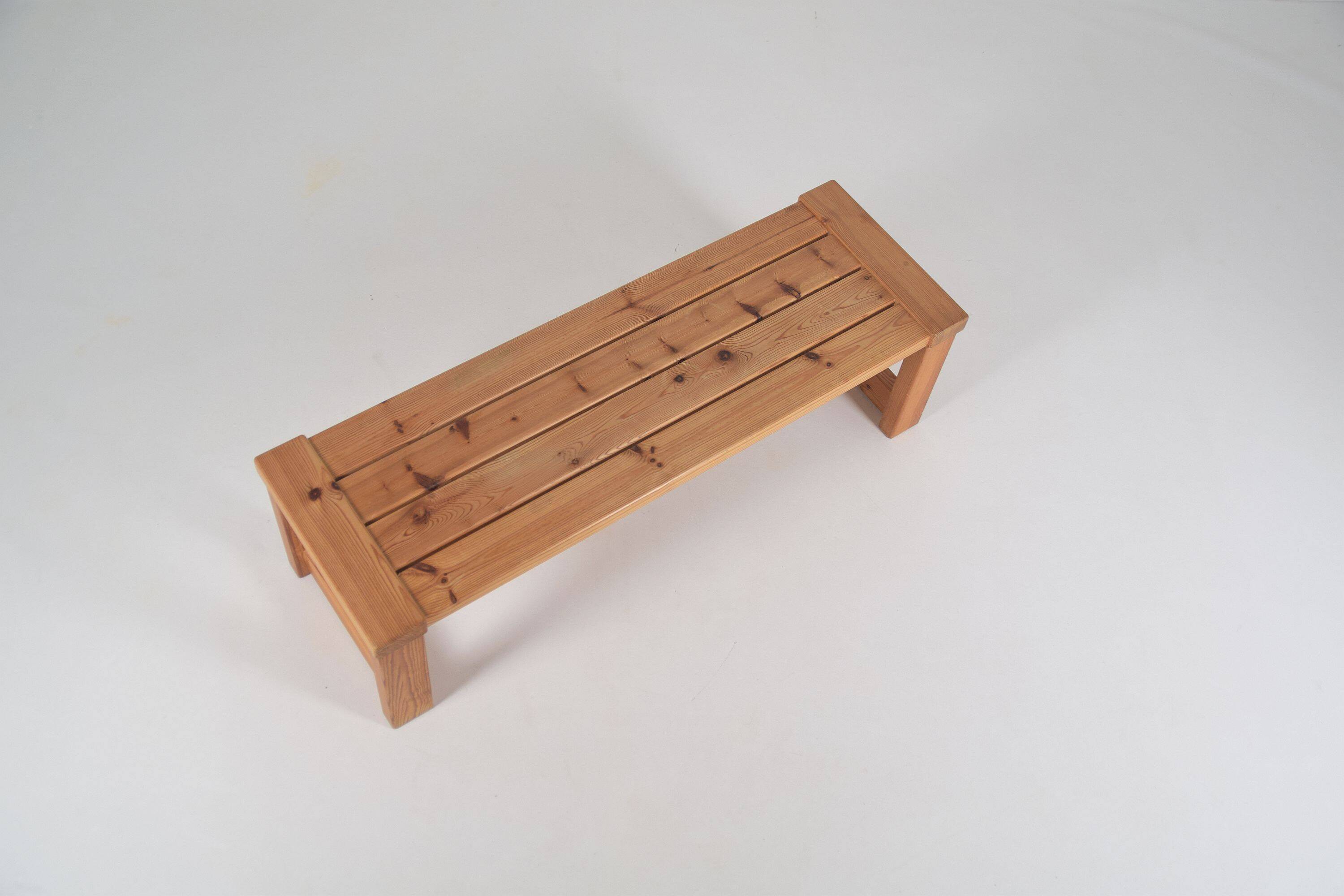 Swedish pine bench by Nils Troed for Glas Mäster, 1960s