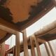 Lot of 6 vintage style Baumann wooden textile chairs.