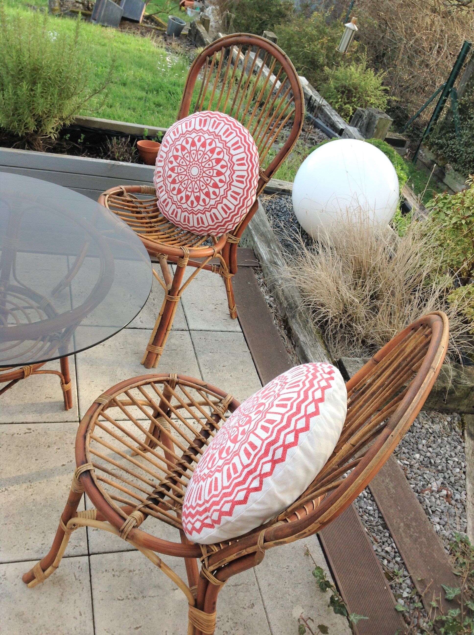 Rattan garden furniture / vintage 60s-70s
