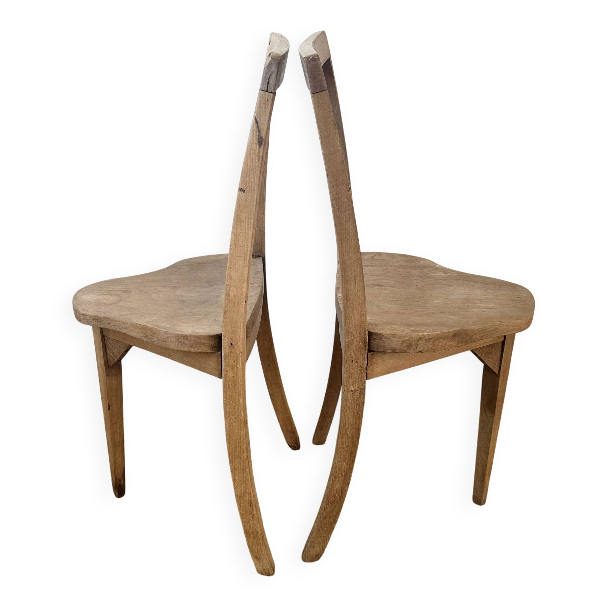 Pair of Rustic Vernacular Elm Chairs, c.1930–1950