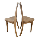 Paire de chaises en frêne rustique vernaculaire, vers 1930-1950