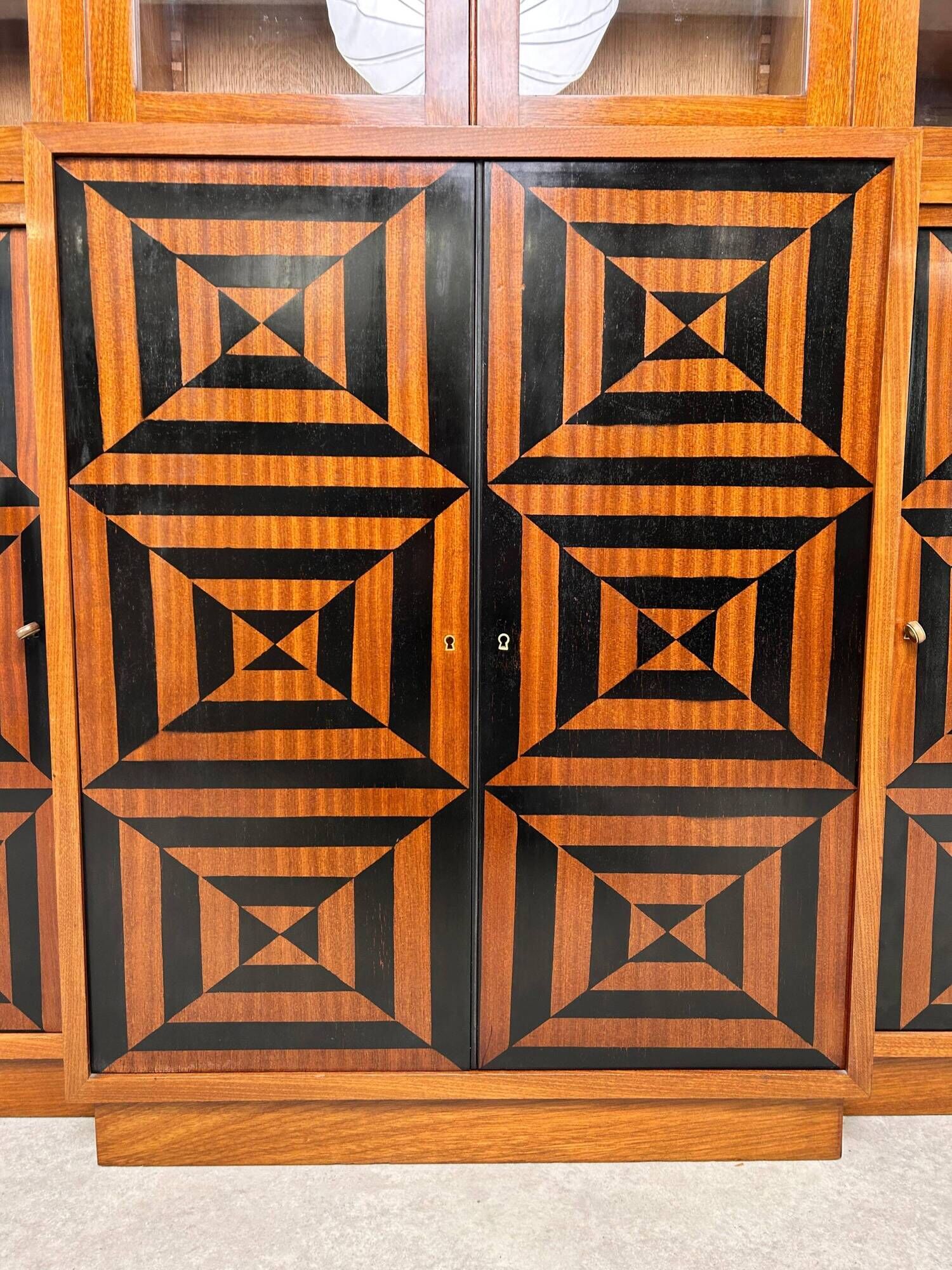 Cubist library with marquetry, around 1930