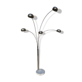 Vintage ARC floor lamp with 5 adjustable chrome arms on marble base