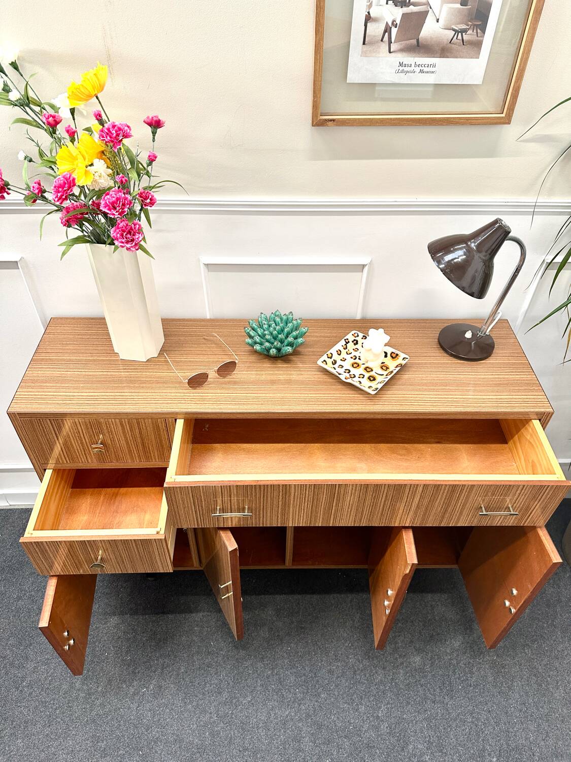 Wood effect formica sideboard