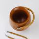 Carl Aubock sugar bowl & tongs, walnut, nickel, cane, no. 3536, 1940s