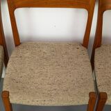 Set of 4 Teak and Wool Dining Chairs by Swegards, Sweden, 1960s