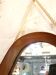 Miroir de hall ovale cadre bois scandinavie 1960s 33x100cm