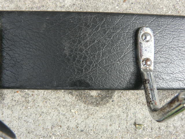 coat rack chrome metal and imitation leather 3 hooks