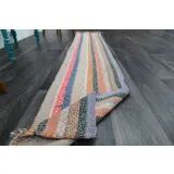 1970s Vintage Turkish Oushak Handmade Wool Cotton Beige Runner Rug 51x280
