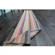 1970s Vintage Turkish Oushak Handmade Wool Cotton Beige Runner Rug 51x280