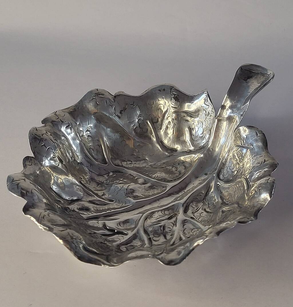 Fratelli Lisi Sterling Silver Leaf Shaped Dish Italian