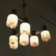Lustre à trois bras en verre soufflé et métal produit par Mazzega,