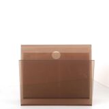 70's smoked plexiglass magazine rack