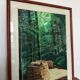 Framed drawing painting Forest