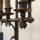 Parquet Floor Lamp in Wrought Iron and Gilded Iron, Art Deco, French Work,