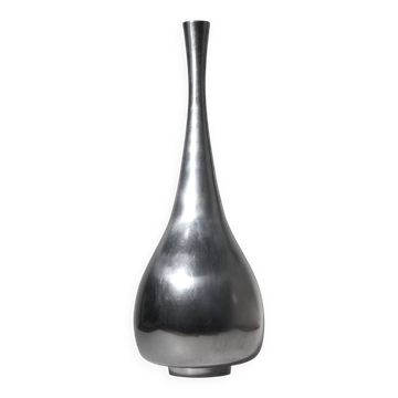 Polished Aluminum Teardrop Tall Vase