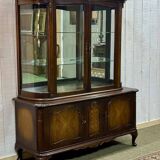 English 2-body mahogany display cabinet from the 70s