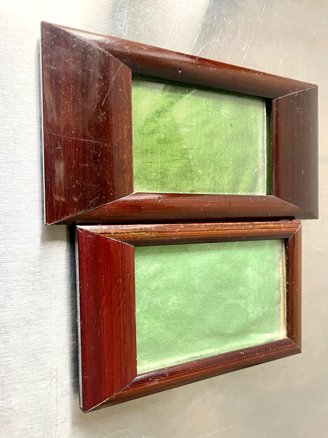 Pair of art deco mahogany frames