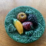 Collector's plate, slurry, fruit, vintage glazed ceramic