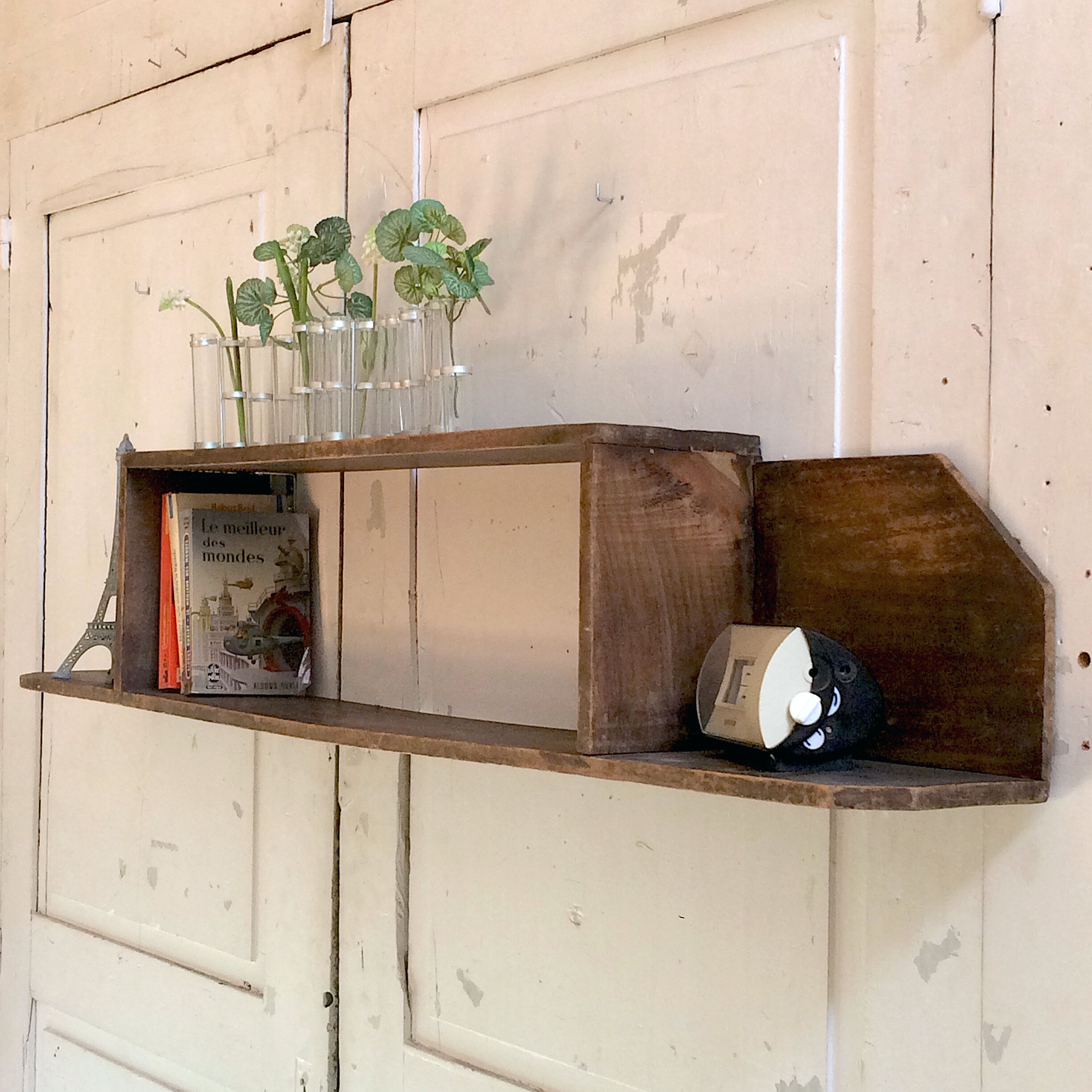 Wooden wall shelf