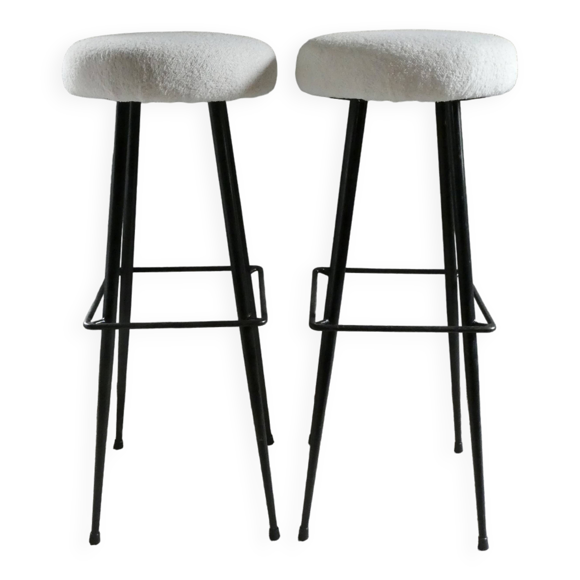 Pair of high metal bar stools, 1960s