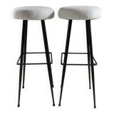 Pair of high metal bar stools, 1960s