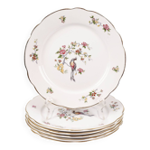 Set of 6 flat plates, Condé de Digoin Sarreguemines model.