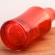 Vase rouge en verre par Riihimaki Finlande
