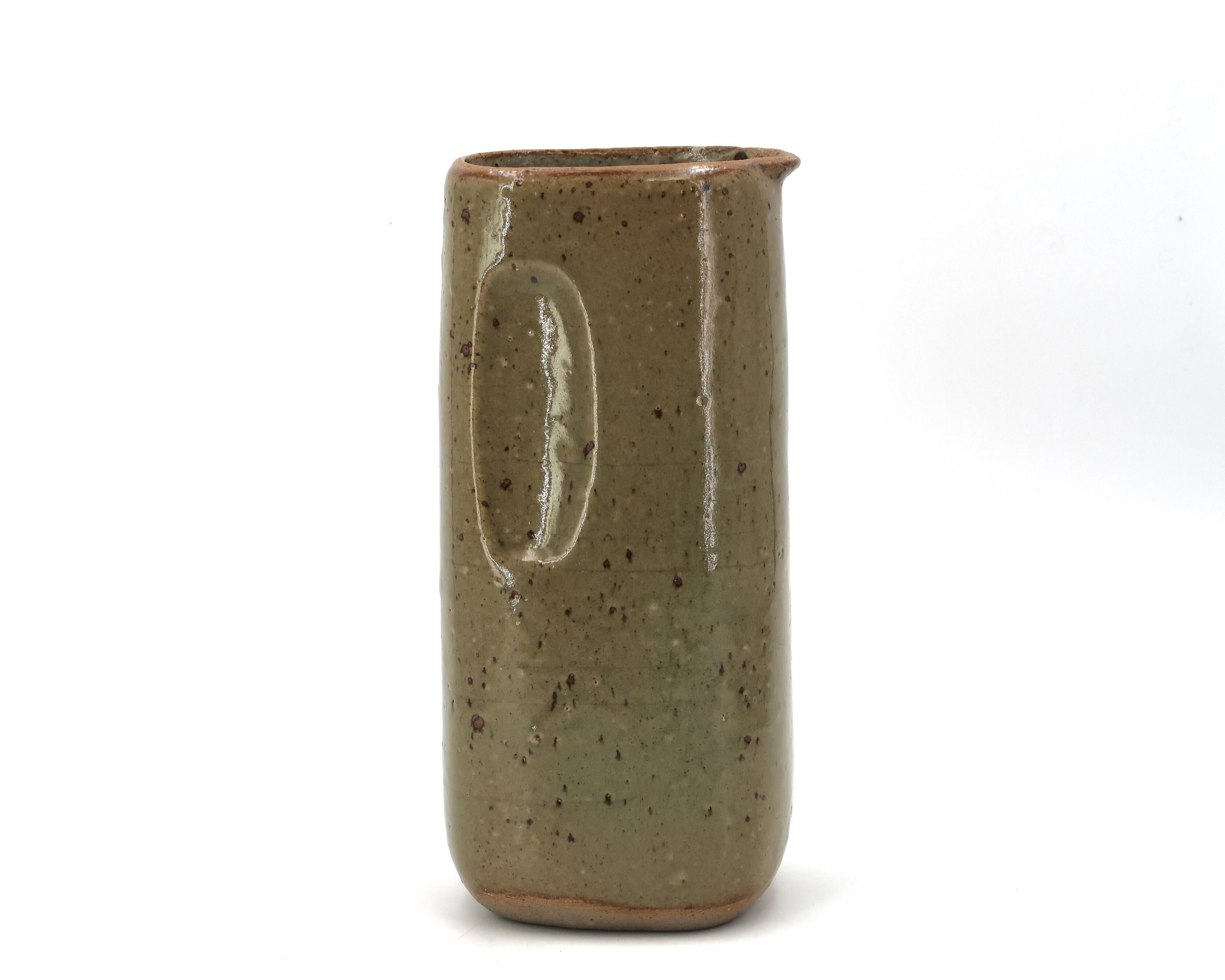 Stoneware pitcher by Pierre Digan, La Borne ceramics from the 1960s.
