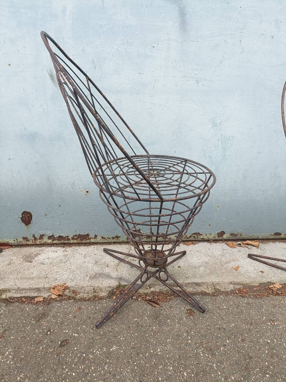 Art Deco metal chair, garden