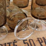 9 Luminarc amber glass wine glasses